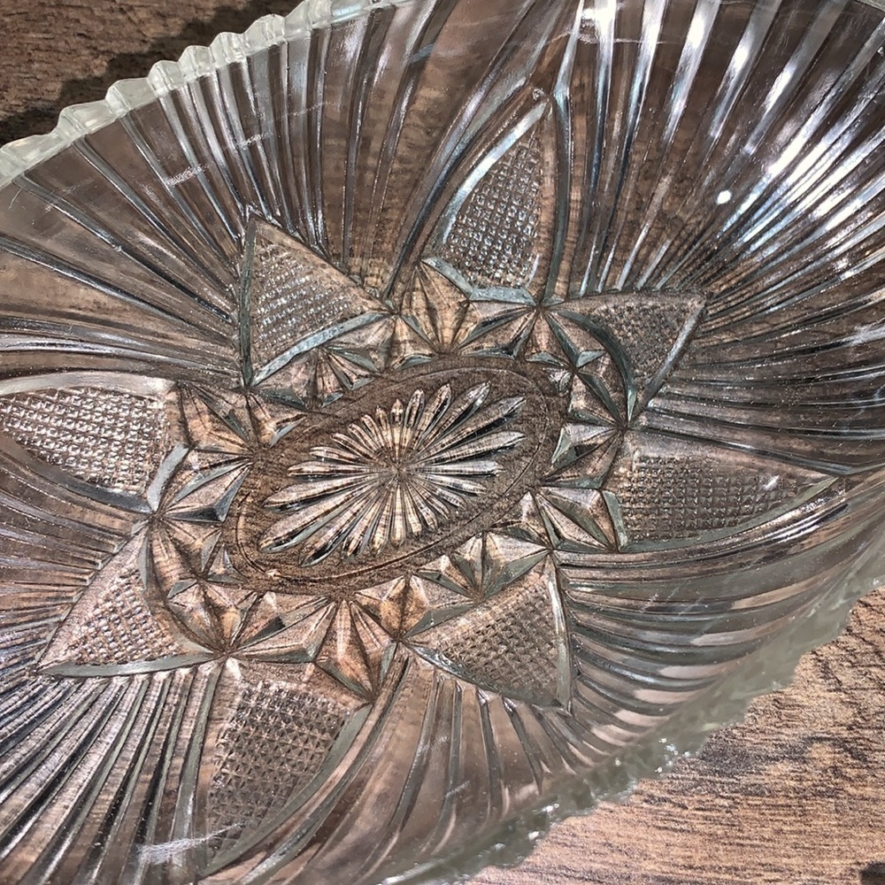 Set of 2 Vintage Oval Shape Crystal Celery Serving Candy Nut Trinket Dishes EUC - Picture 7 of 9